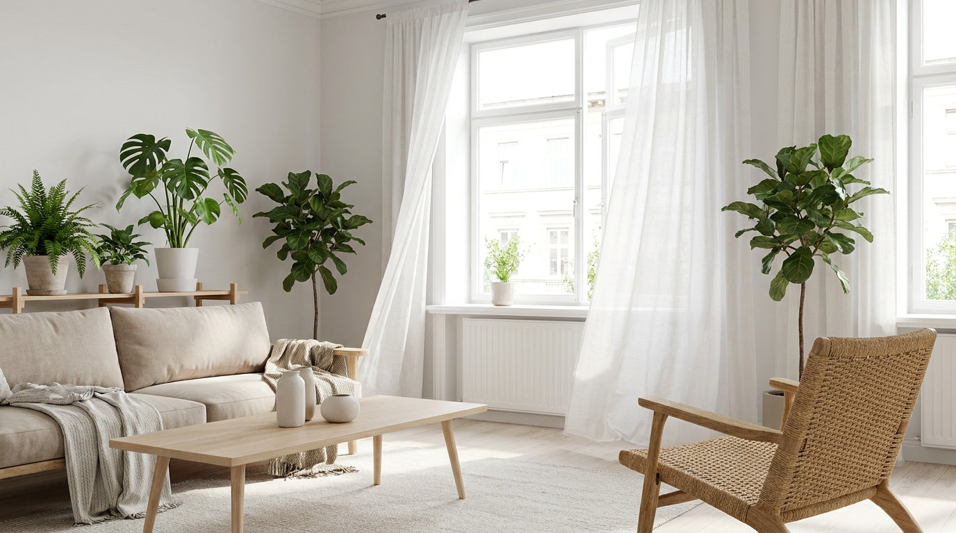Frische durchlueftete Wohnung mit offenem Fenster